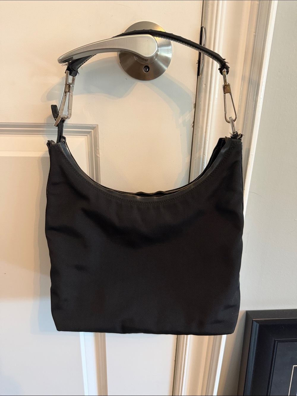 ‼️Gucci by Tom Ford Black Nylon Shoulder Bag with Silver-Tone Hardware